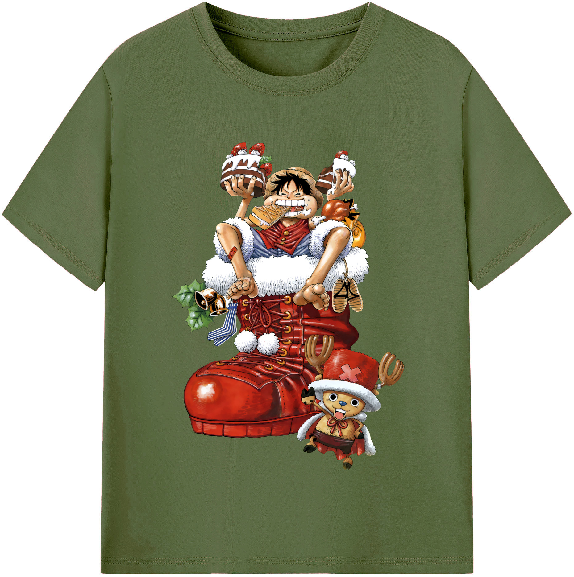 ワンピース モンキー・D・ルフィ ONE PIECE Monkey D. Luffy 綿100％半袖Tシャツ（フロントプリント）